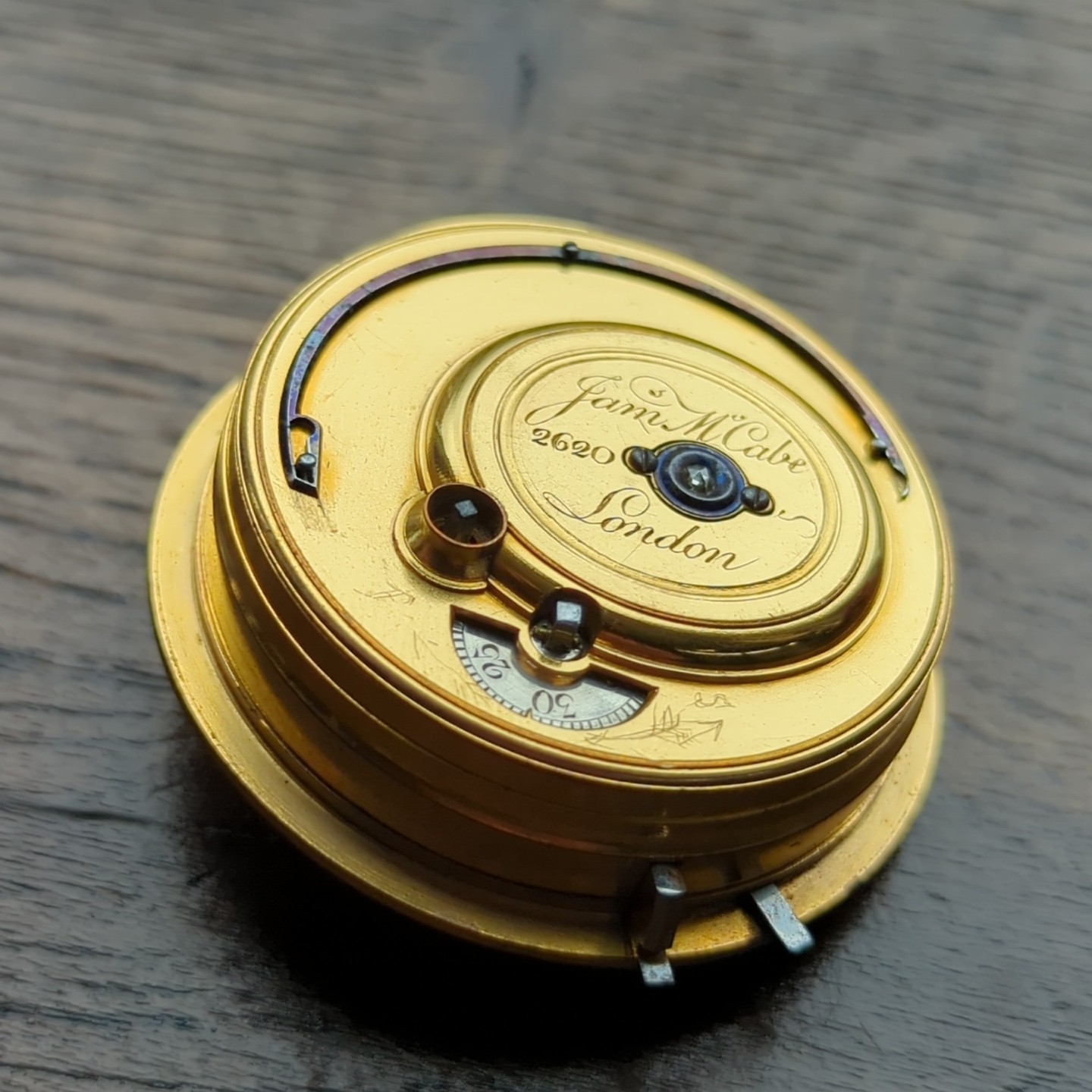 James McCabe English Duplex Pocket Watch Movement With Sweep Secs Feature (G72)