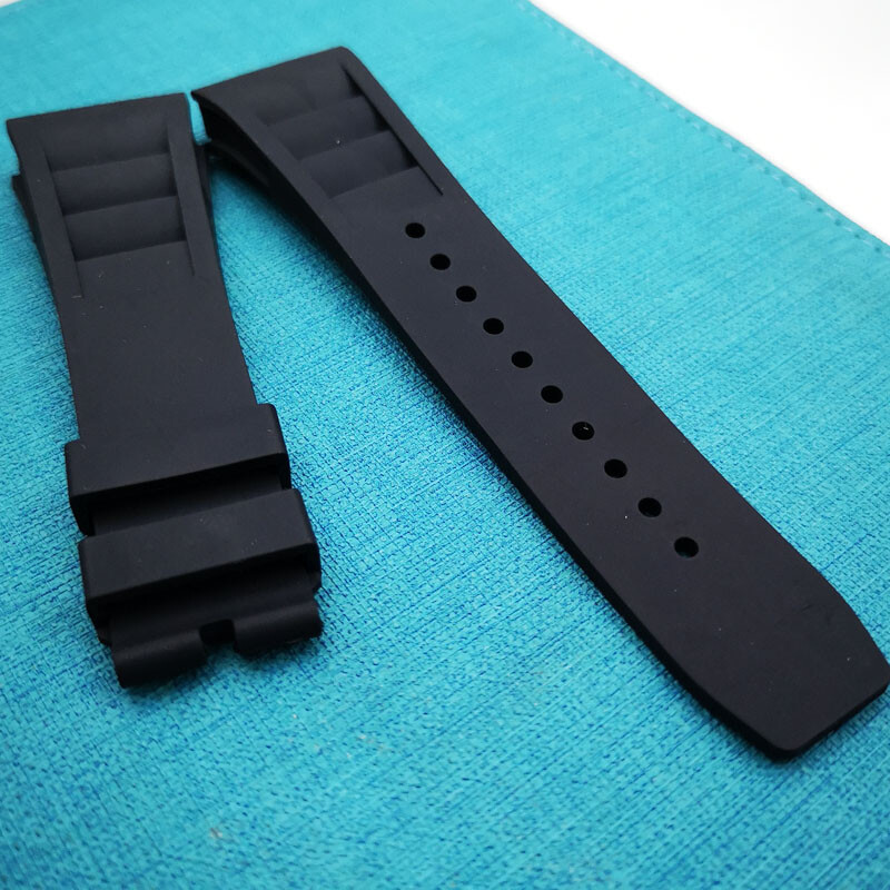 25mm * 20mm Black Rubber Band Strap for RM RICHARD MILLE RM RM011 RM50-03/01
