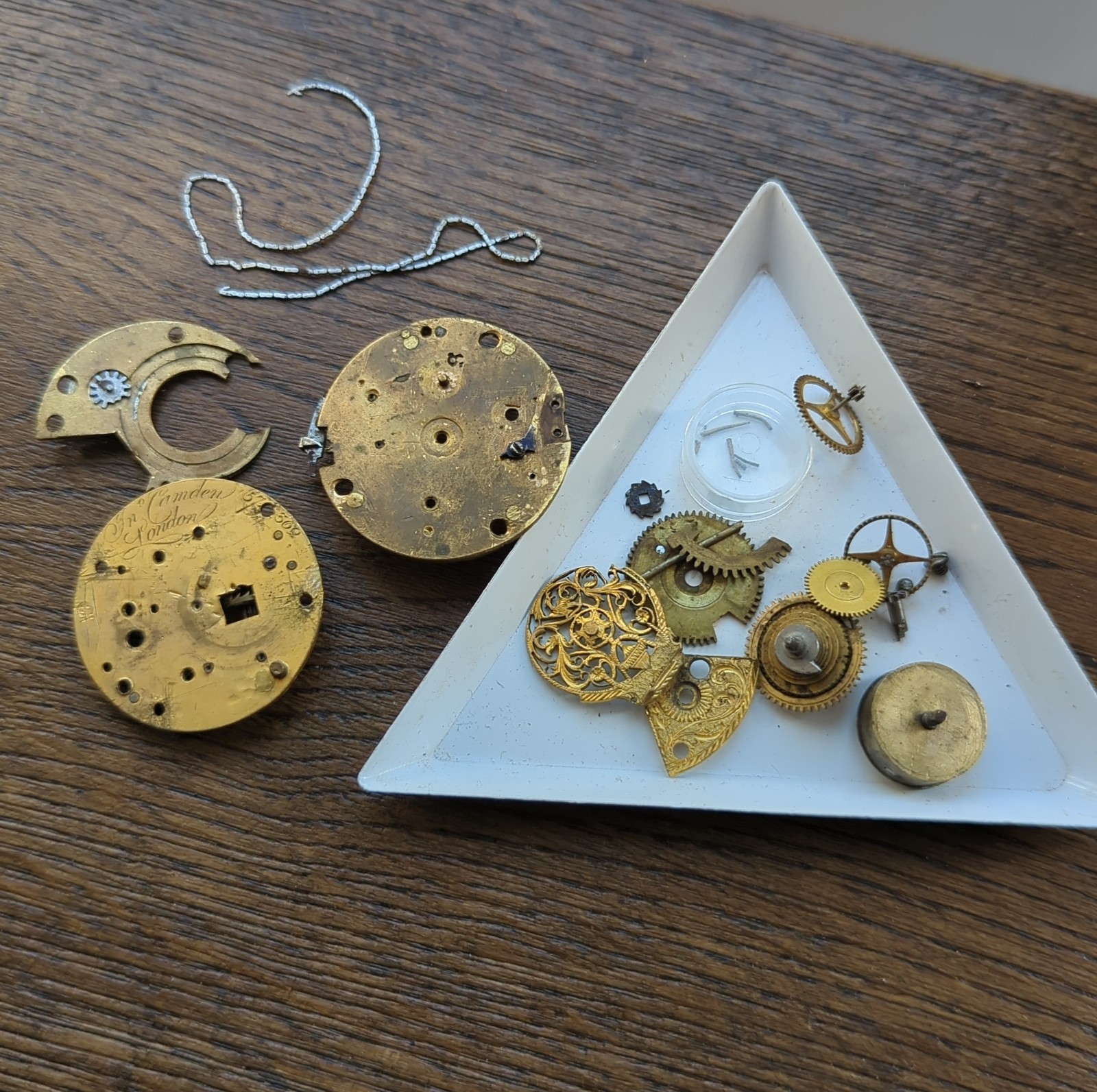 18th Century London Maker Verge Fusee Pocket Watch Movement In Pieces (CU22)