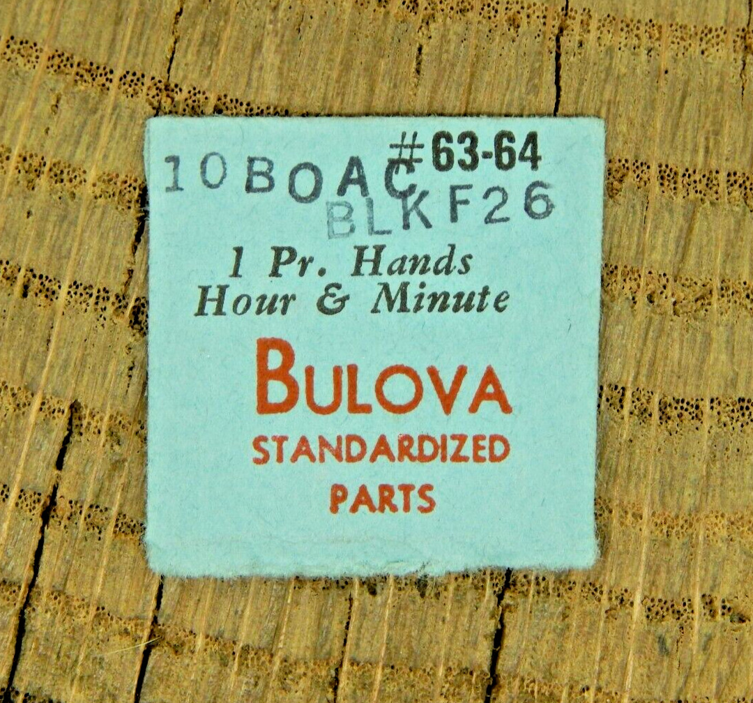 Genuine Bulova 10BOAC BLK F 26 Set of Hands Watch Part 63/64 NEW OLD STOCK