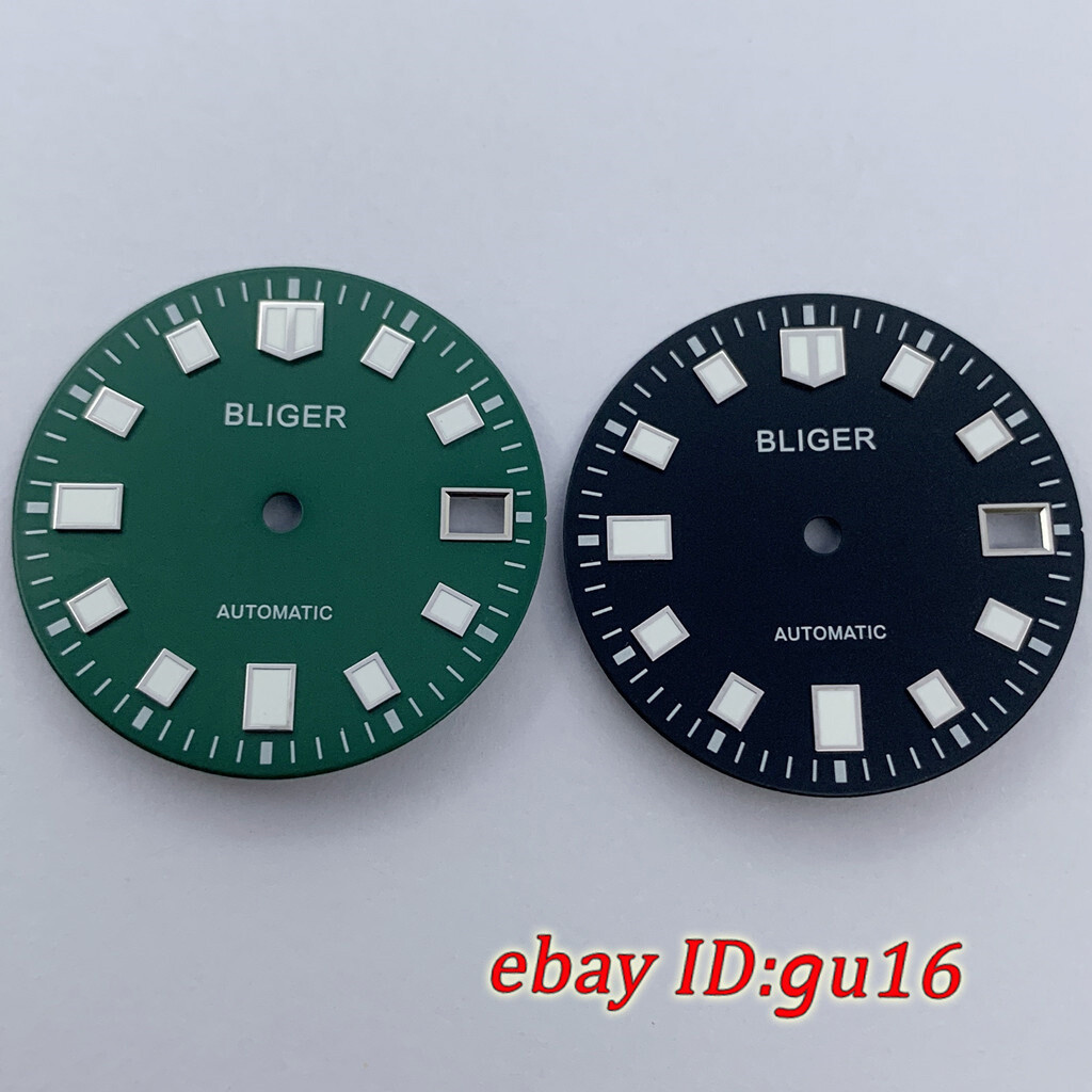 28.5mm Bliger sterile dial super luminous fit NH35 movement for 3.8 oclock crown