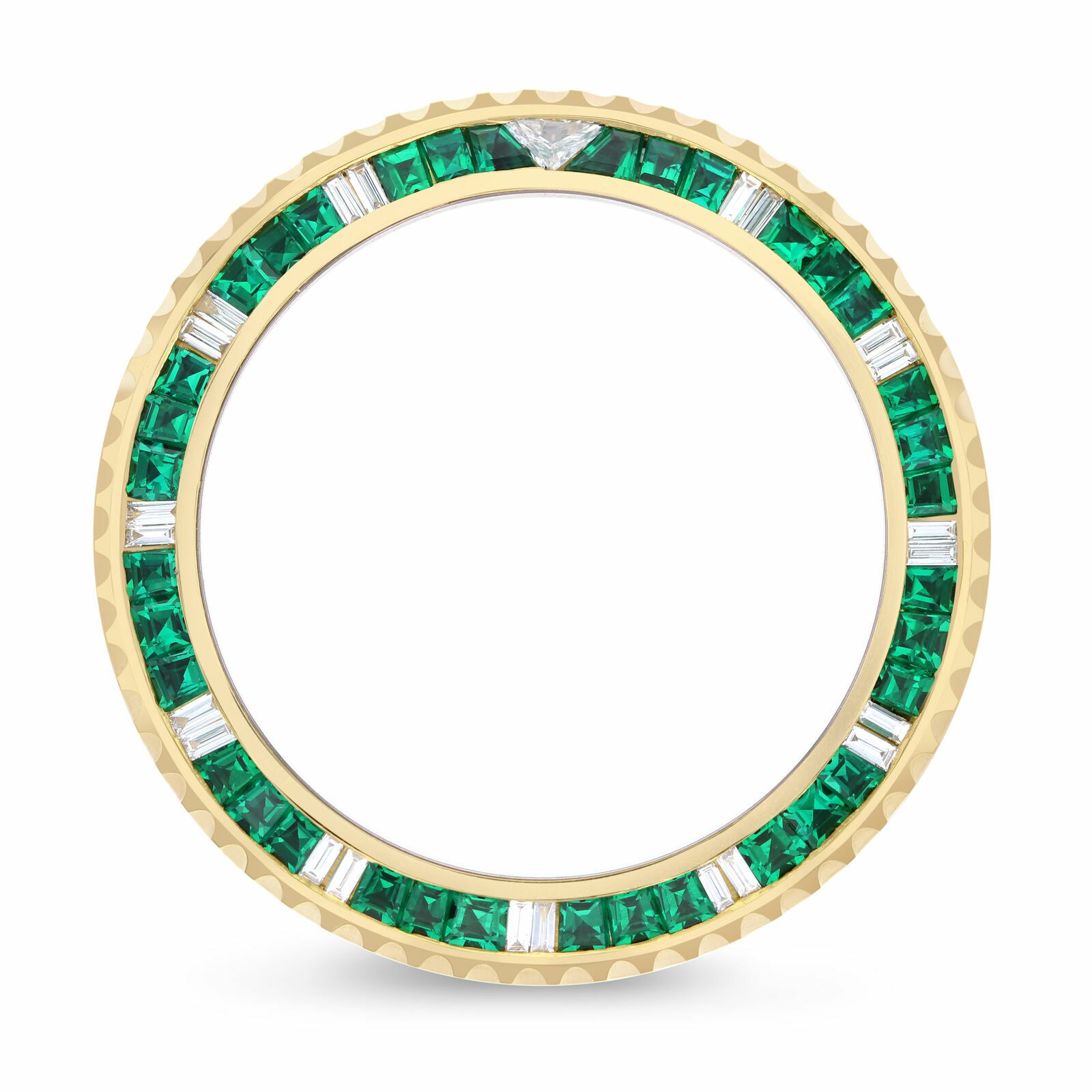 EMERALD & NATURAL DIAMOND BEZEL FOR SPORT MODEL ROLEX GMT MASTER 16713, 16718