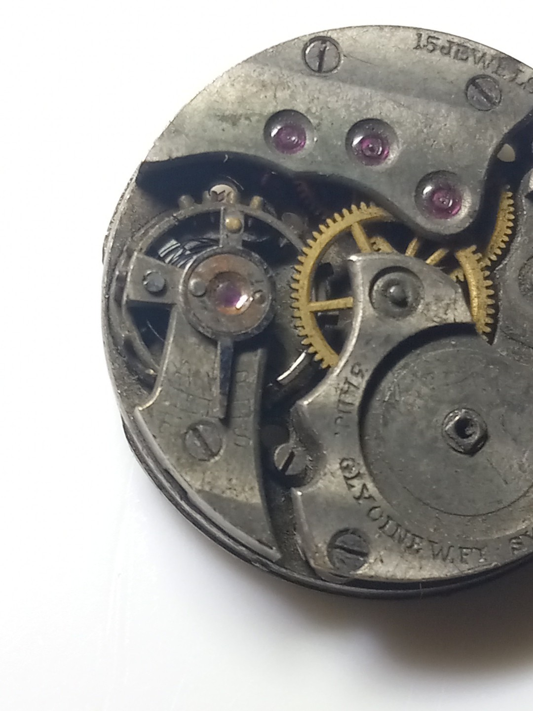 Vintage GLYCINE W. FY 15 Jewels 3 Adj. Watch Movement As Is Missing Parts