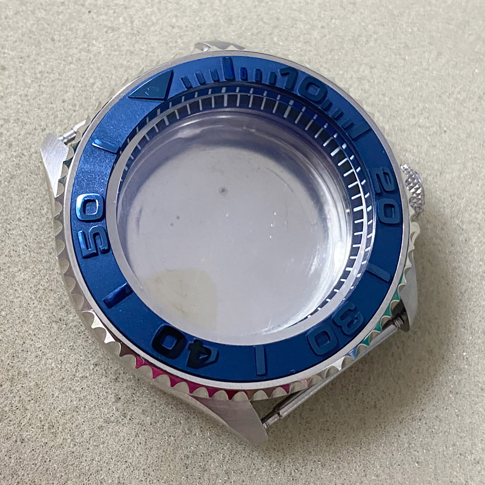 For NH35/NH36/4R Movement 41.5MM Watch Case 3.8 o’clock Crown Mineral Glass Case