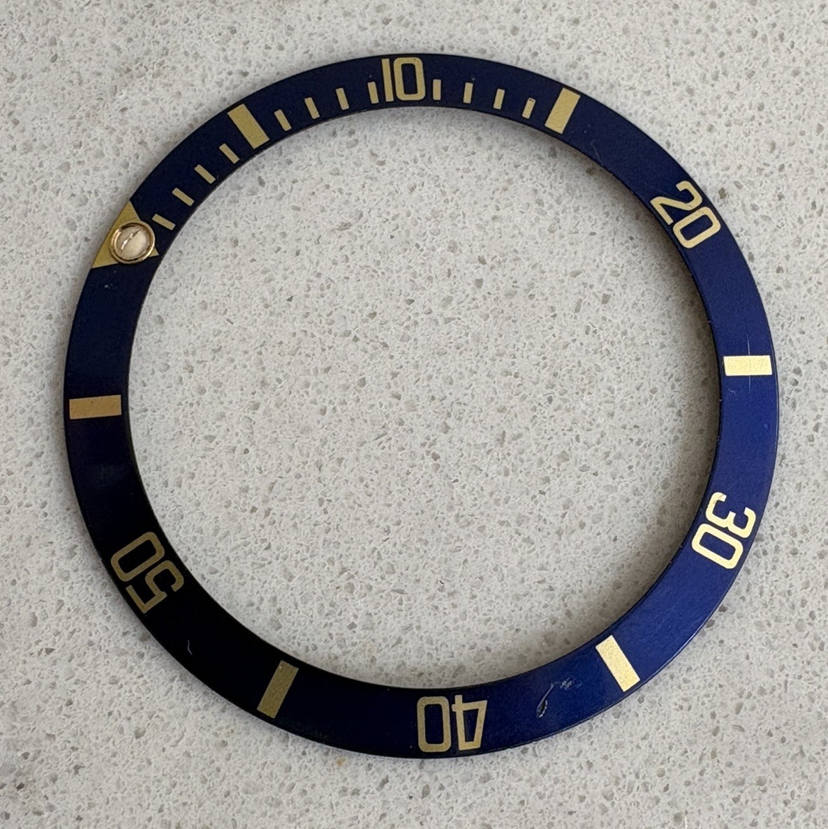 Genuine Rolex submariner 16613/16618 blue/gold tritium bezel insert