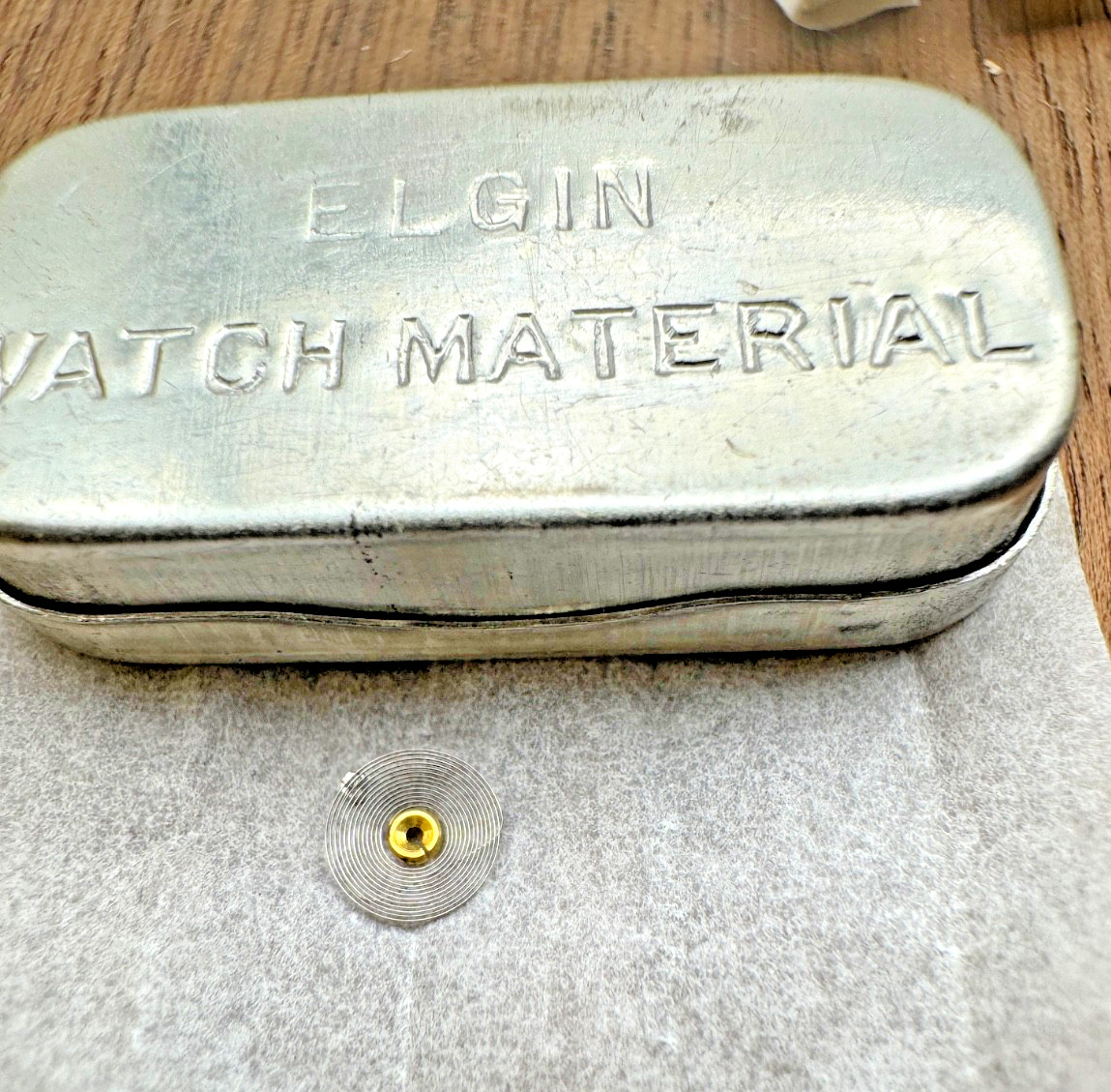 ONE Elgin WW2 military Watch Hairspring Part #1751-08-1 for A-11 mvmt 539 + NOS