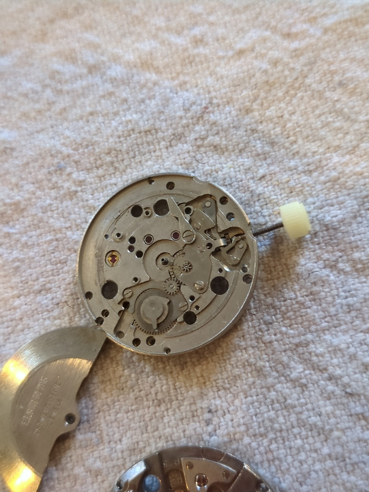 !Lot of 2 watch movements with a Box, Wheels, Plates, Screws, Springs, and more!