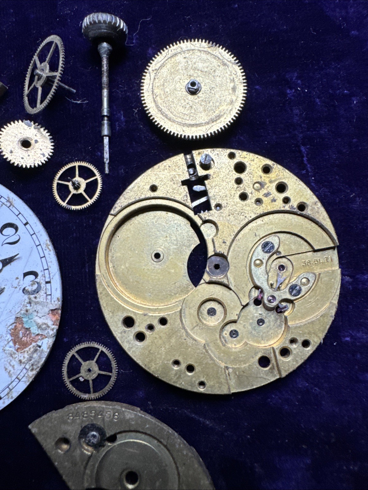 OMEGA Pocket Watch Project 15 Jewels Model 38.5LT1 for Parts Repair