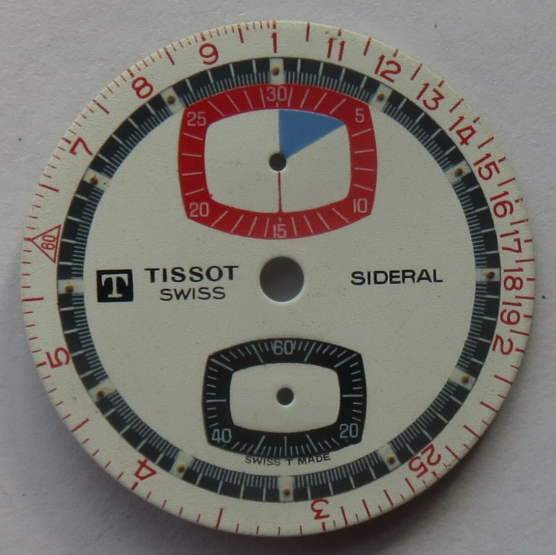 Tissot Sideral chronograph mens wristwatch dial 29,5 mm. in diameter