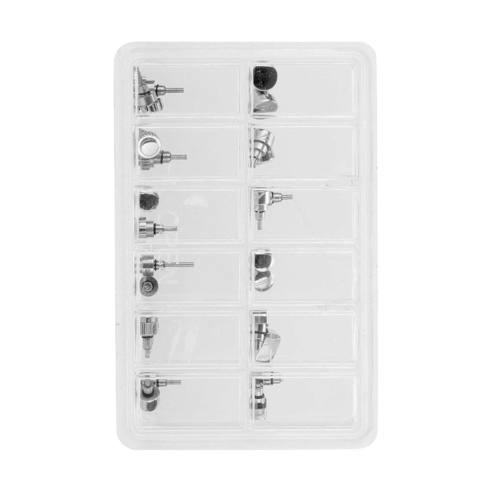 24Pcs Replacement Stainless Steel Watch Push Press Button Assortment Watchmaker