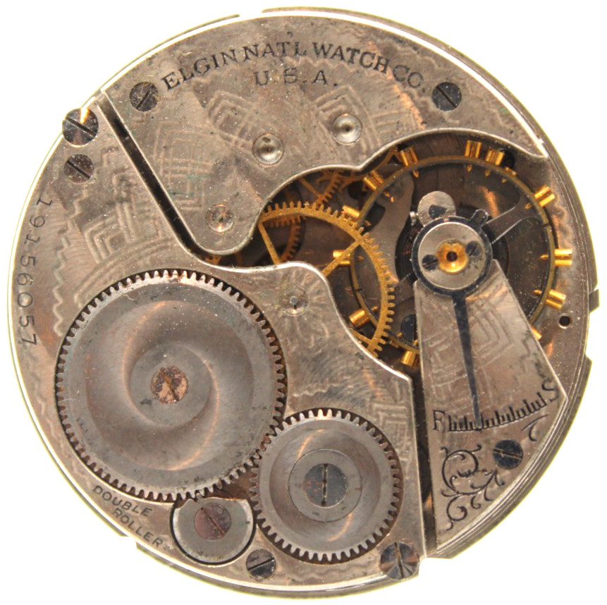 1917 ELGIN POCKET WATCH MOVEMENT 19156057 GRADE 291 16s 7j (F4H2)