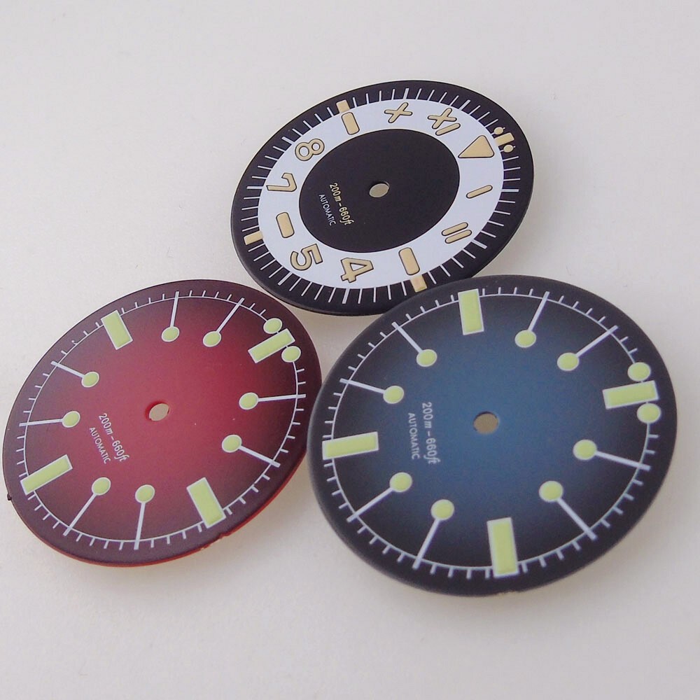 31mm Watch Dial Green Lume Luminous for NH35 NH36 ETA2824 PT5000 ST2130 Movement