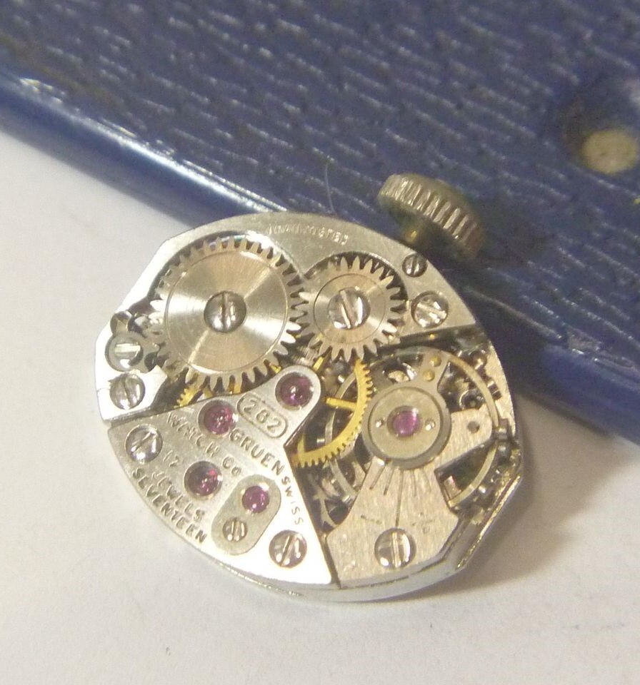 1950s Gruen Precision Lds Caliber 282 17 Jewels Swiss Movt Teardrop Dial Hands!