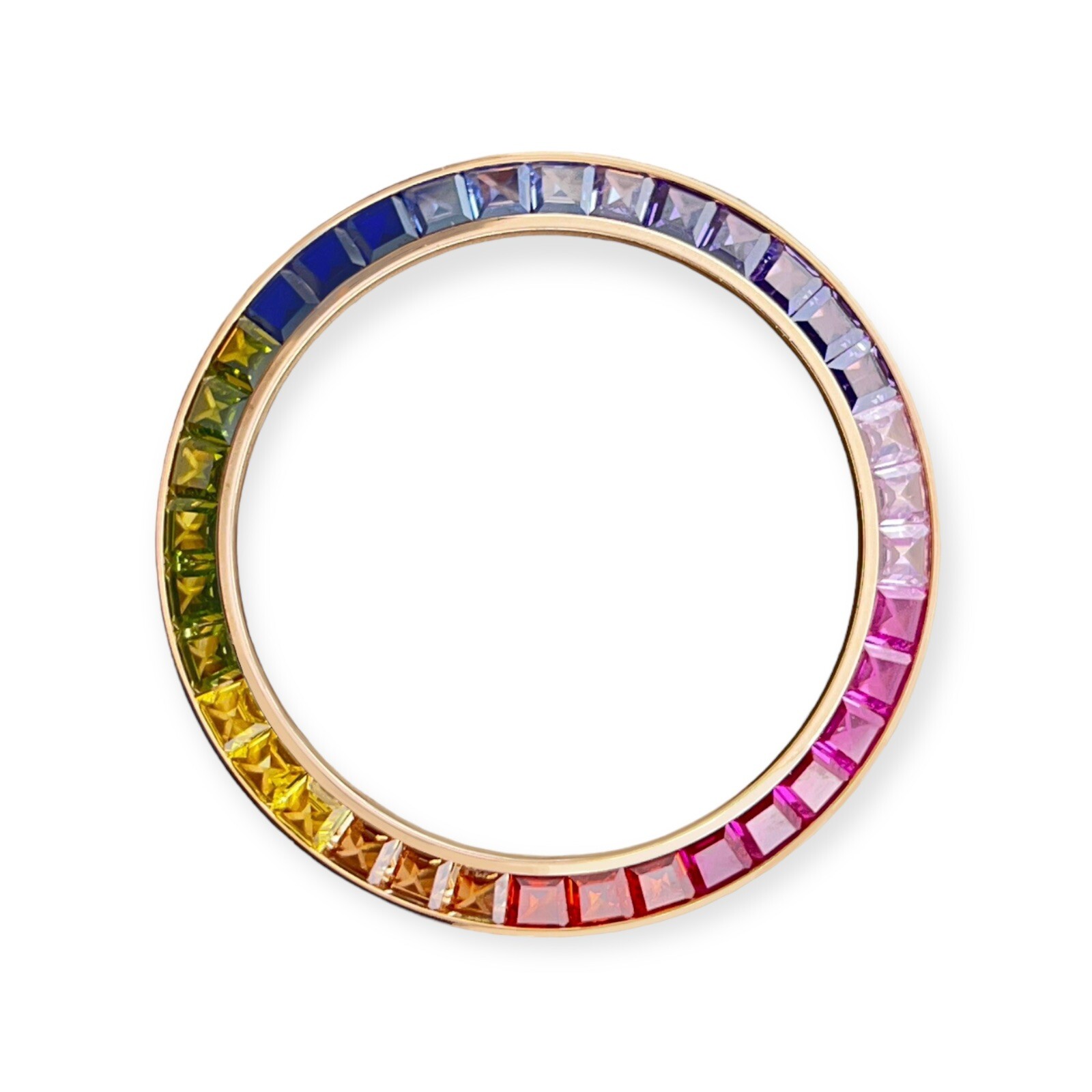 Synthetic Rainbow Colored Bezel For Rolex 36mm Watch (ROSE)