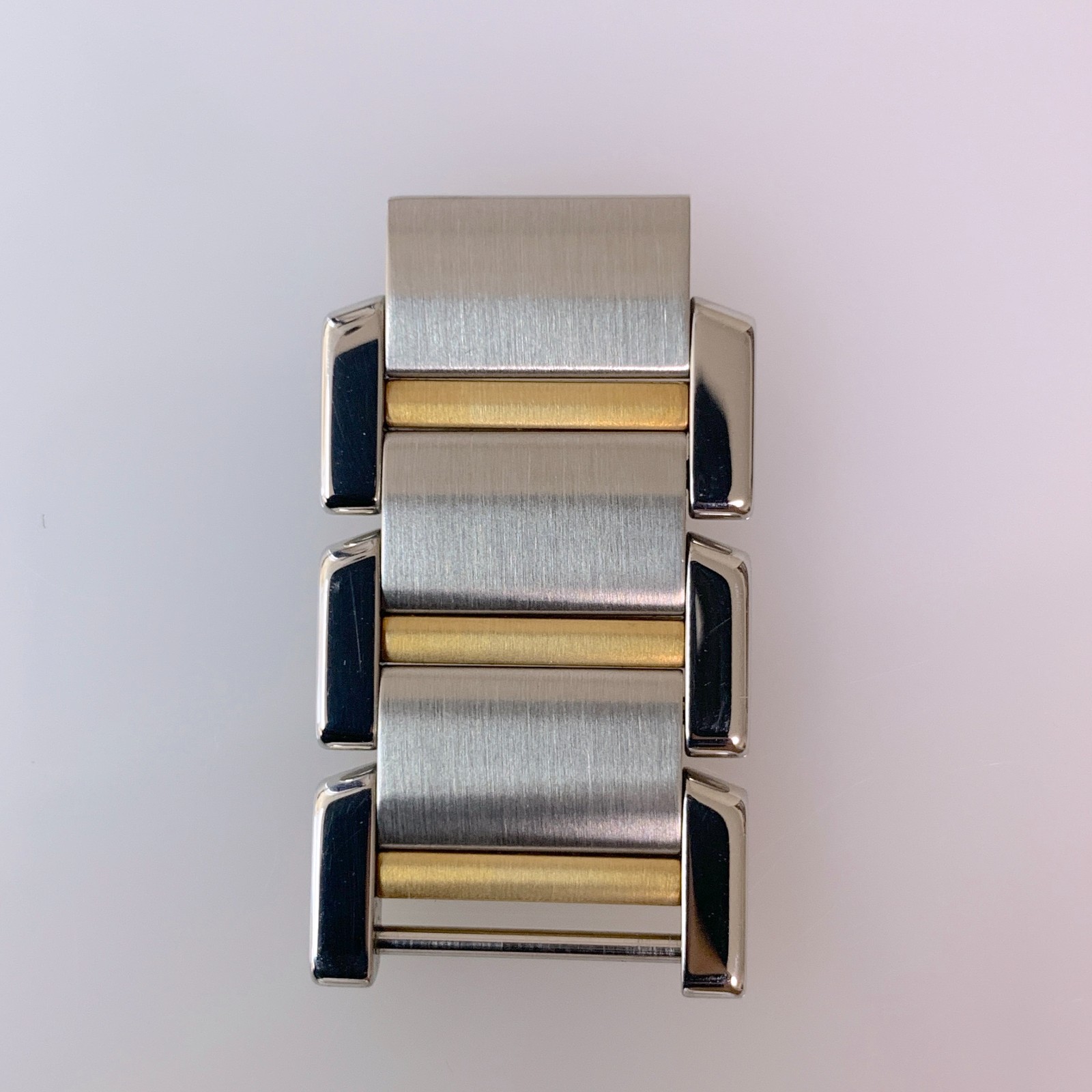 Genuine Cartier Watch Band Bracelet Tank Francaise 14.5mm 3P Link Gold & SS