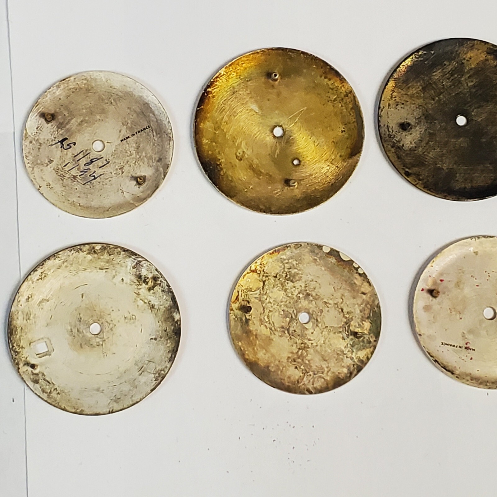 LOT OF 10+ USED/NEW WRIST WATCH DIALS LUCERNE,ELOGA,HILTON,ELGIN,PARIS