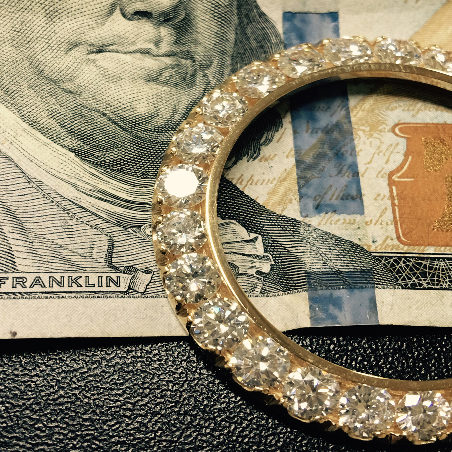 10.11CT CUSTOM VS-H ENHANCED DIAMOND BEZEL FOR MENS ROLEX DAY DATE II 14k Y GOLD