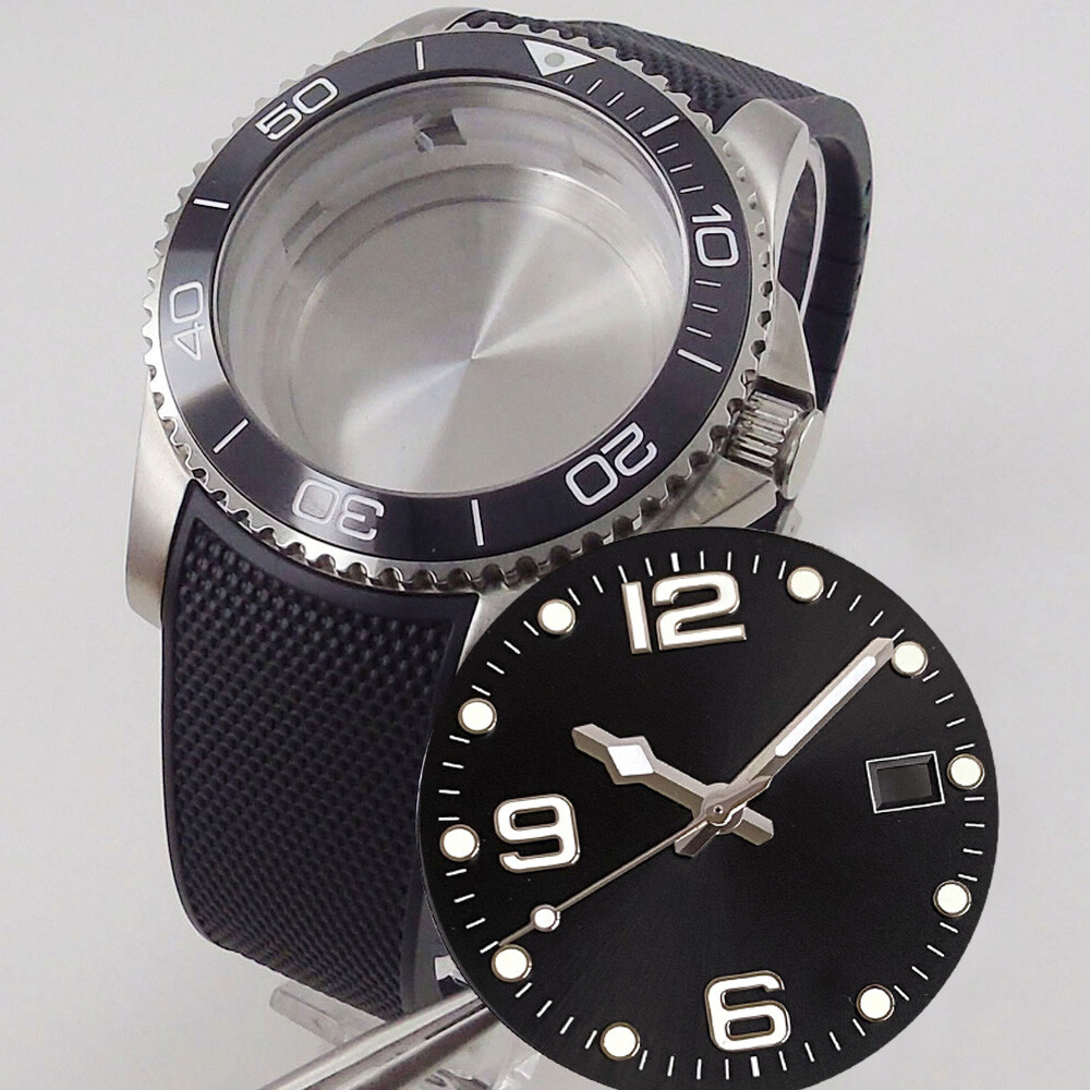 Stainless Steel 41mm for Conkas Men Watch Case fit NH35 Sapphire 32.4mm Dial Set