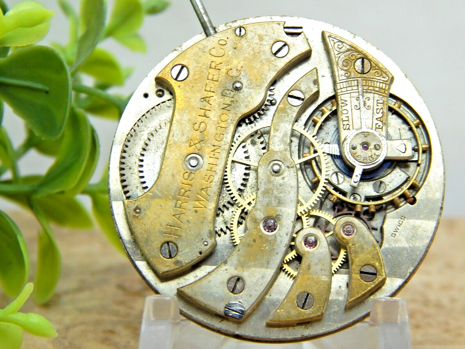 Antique Harris & Shafer Co Washington DC Longines Watch Movement 17 jewel 39.8mm