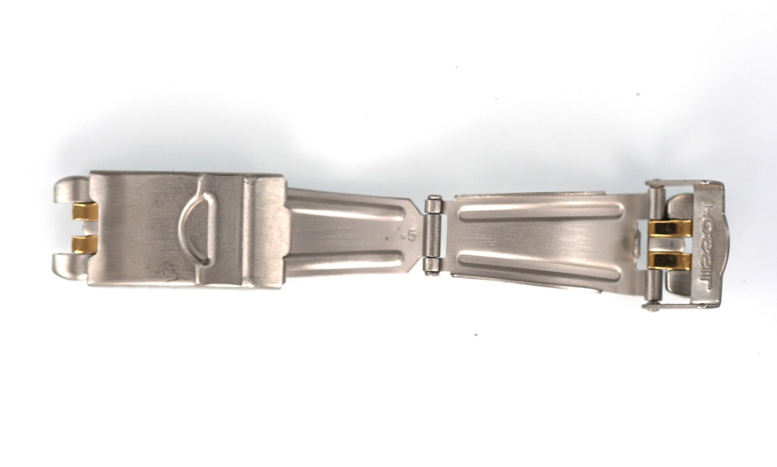 Fossil Unisex Watch Buckle Clasp Silver Stainless Steel Double Fold Over Lock