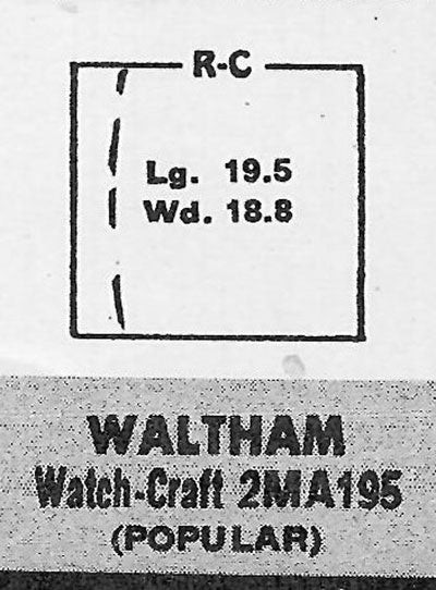 WALTHAM : BARTON – Rectangle 19.6mm x 18.7mm
