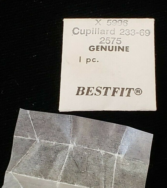 Genuine 1Pc Bestfit Watch part #X5996, Cupillard 233-69, 2575, open 