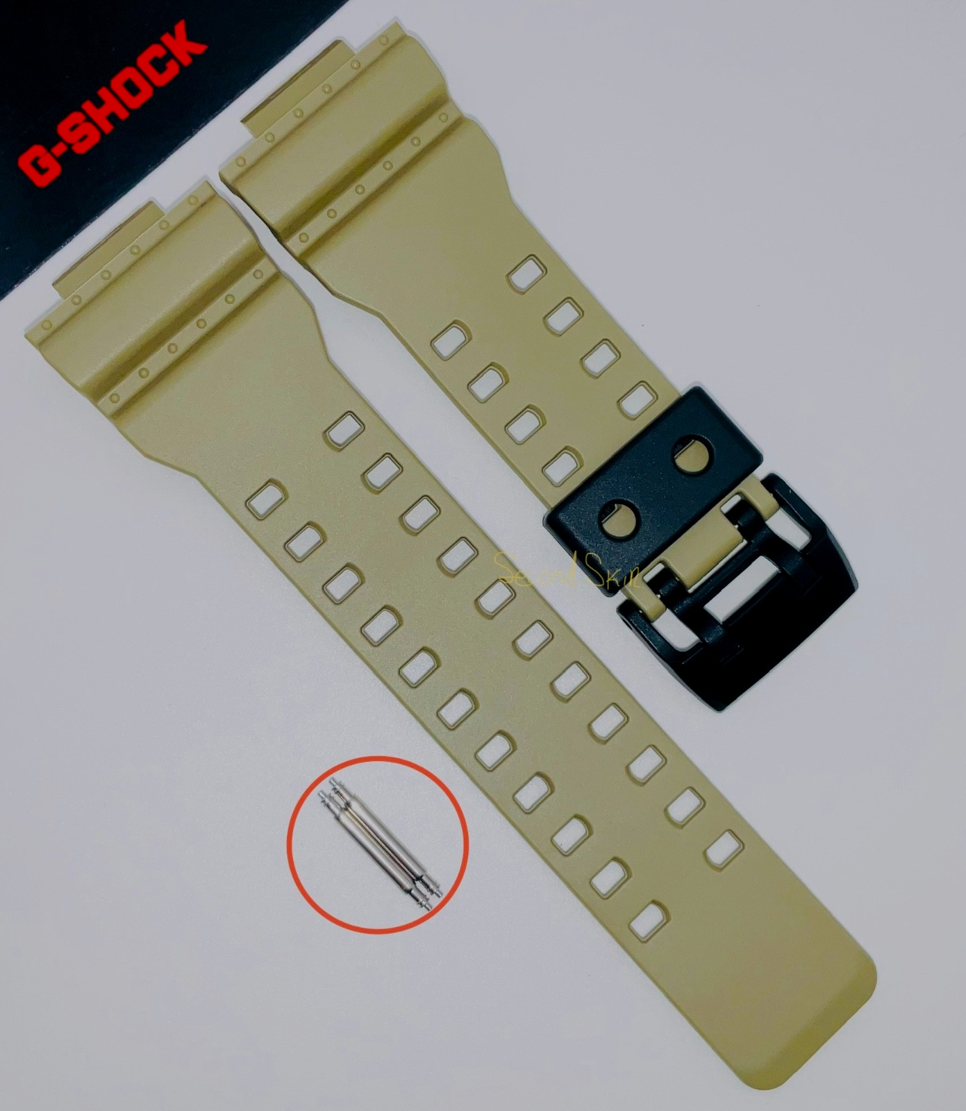 Genuine Casio G-Shock Army Beige Tan Resin Rubber Watch Band Strap GA-700UC-5