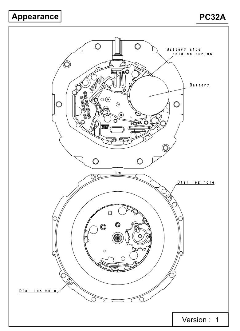 23.7mm 3 Hands Quartz Movement Watches Repair Parts for SEIKO CALIBER PC32A B
