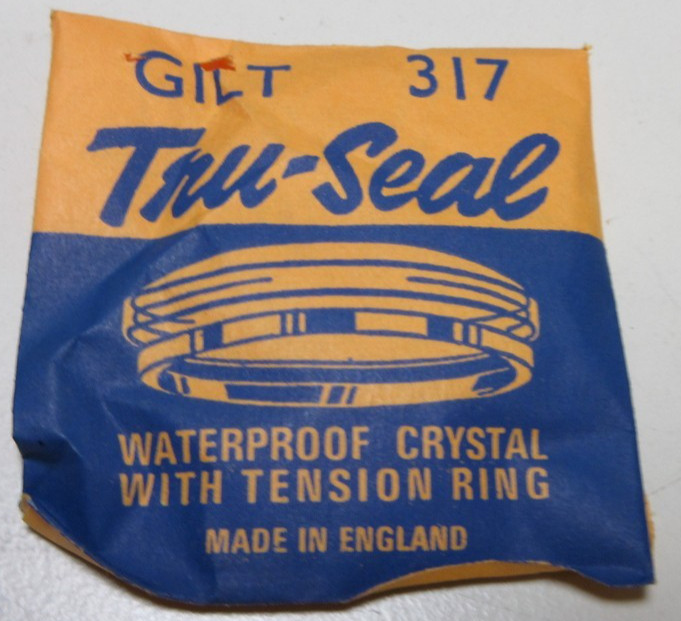 TRU SEAL ROUND WATCH CRYSTAL GILT 317 WATERPROOF WATCHMAKER REPLACEMENT #359