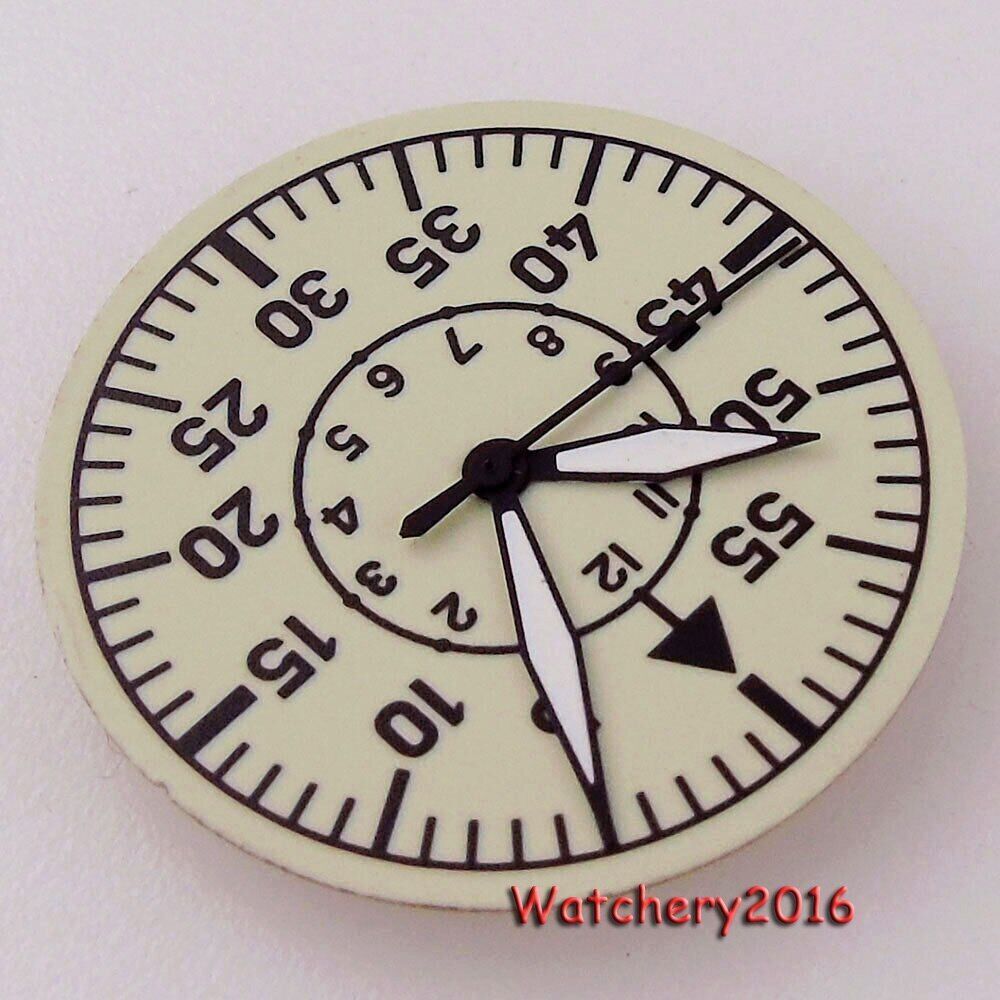 Tandorio 29mm Green Full Luminous Mens Watch Dial Fit NH35 2824 PT5000 Automatic