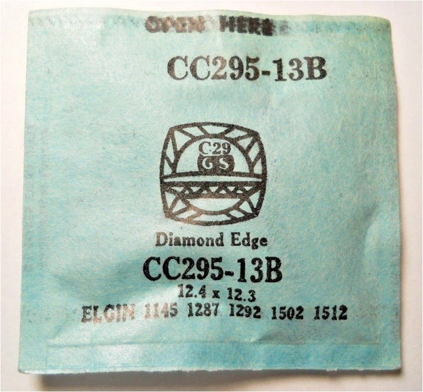 GS CC295-13B Watch Crystal For Elgin 1145 1287 1292 1297 1502 – 12.4 x 12.3 mm