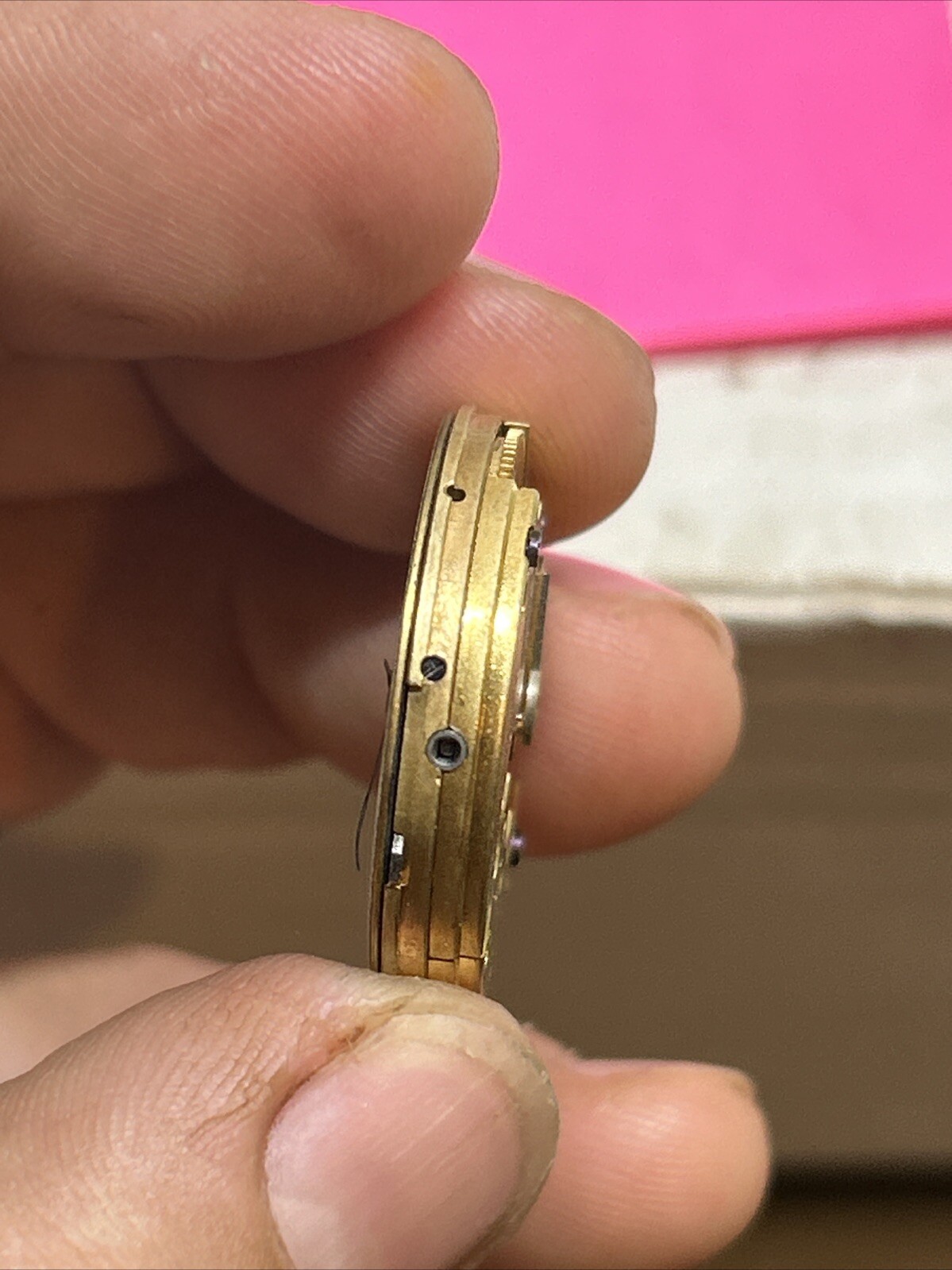 VINTAGE 0 SIZE ELGIN POCKET WATCH MOVEMENT Ticks Free For Repair