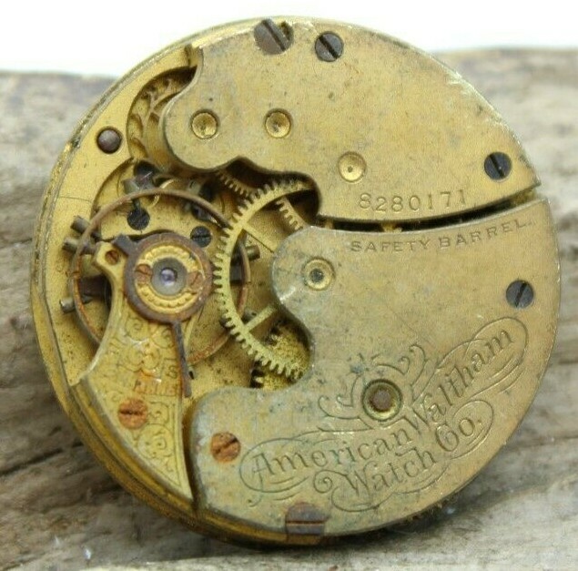 Waltham Pocket Watch Movement Seaside 1891 Hunter 0s 7j 8280171 (B3R3)