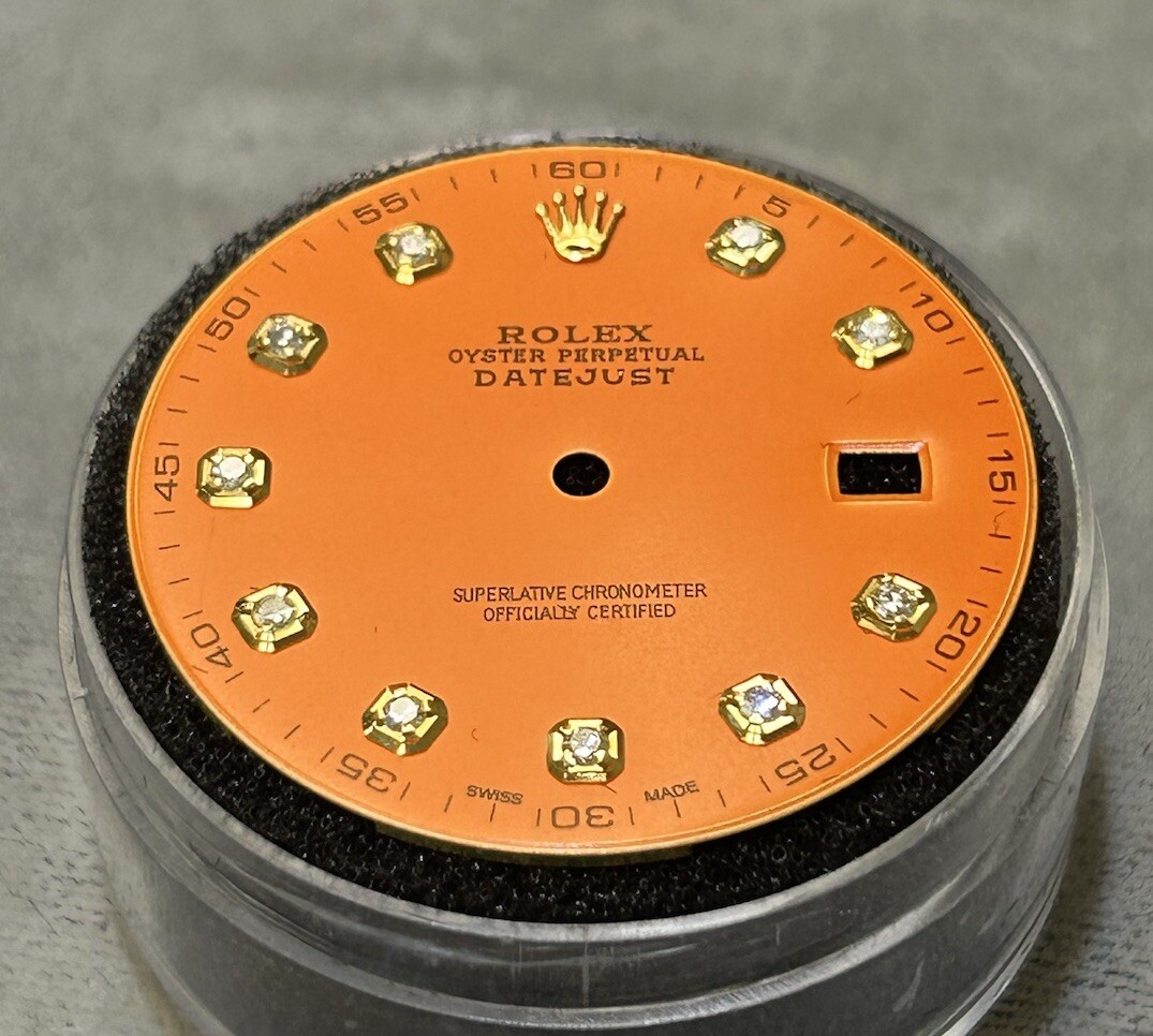 Rolex 41mm Datejust Custom Orange Diamond Dial For Models 126333 & 126303