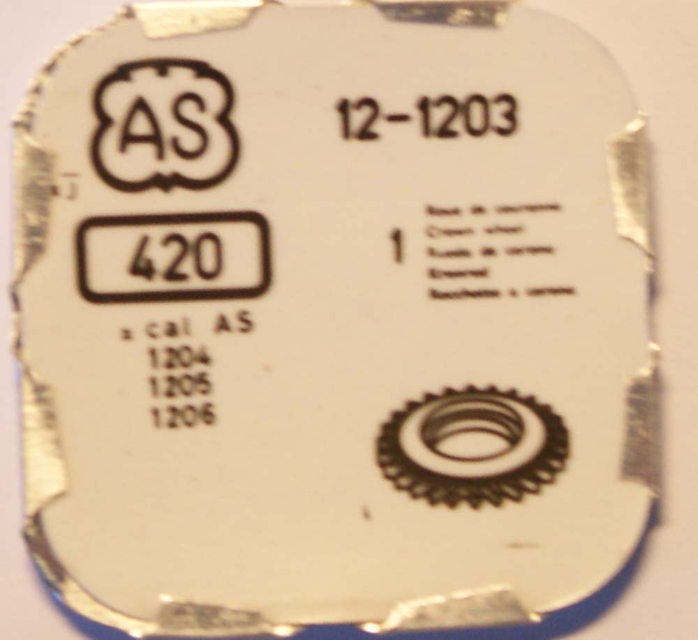 AS CAL. 1203, 1204, 1207, 1208, 1263, 1266 & 1267 Crown Wheel Part No. 420 ~NOS~
