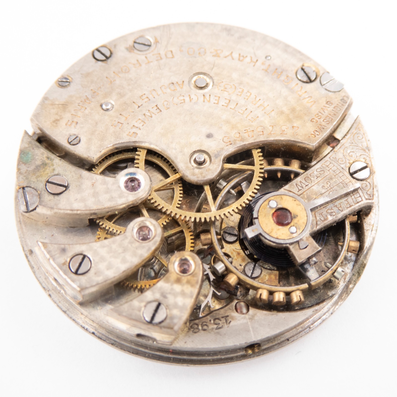 Wright, Kay & Co. / Longines 13.98 15-Jewel Antique Pocket Watch Movement, Runs
