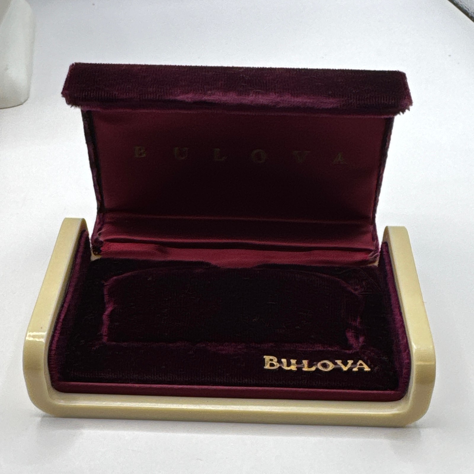 Vintage Burgundy and Celluloid Bulova Ladies Watch Case