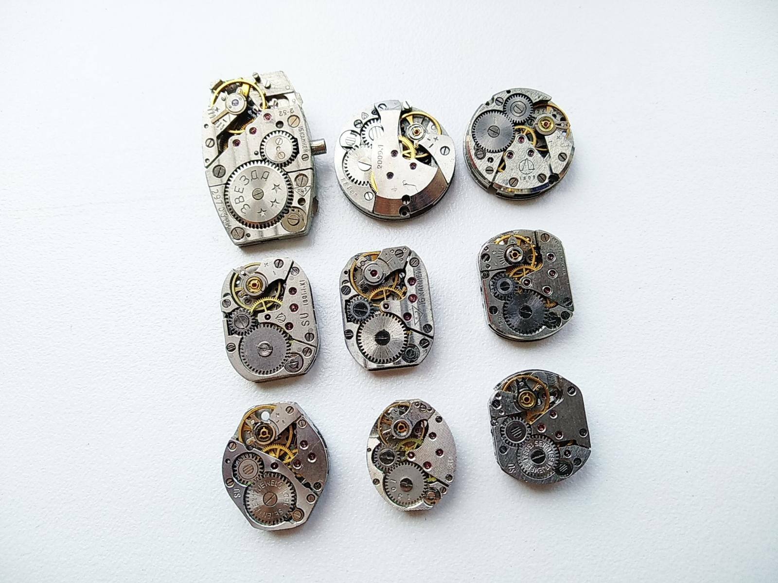 Watch Parts Supplies Vintage Mechanisms set 45 pc.