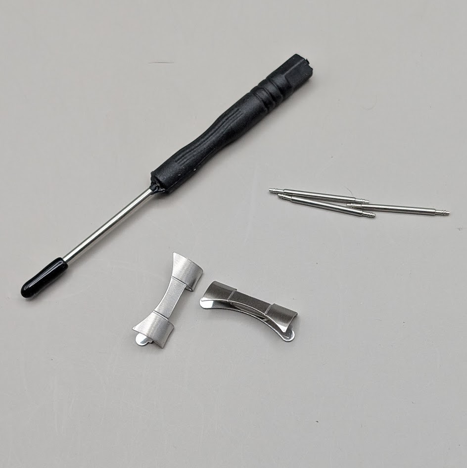 19mm Curved End Links for Seiko / Universal Bands w Tool Spring Bars