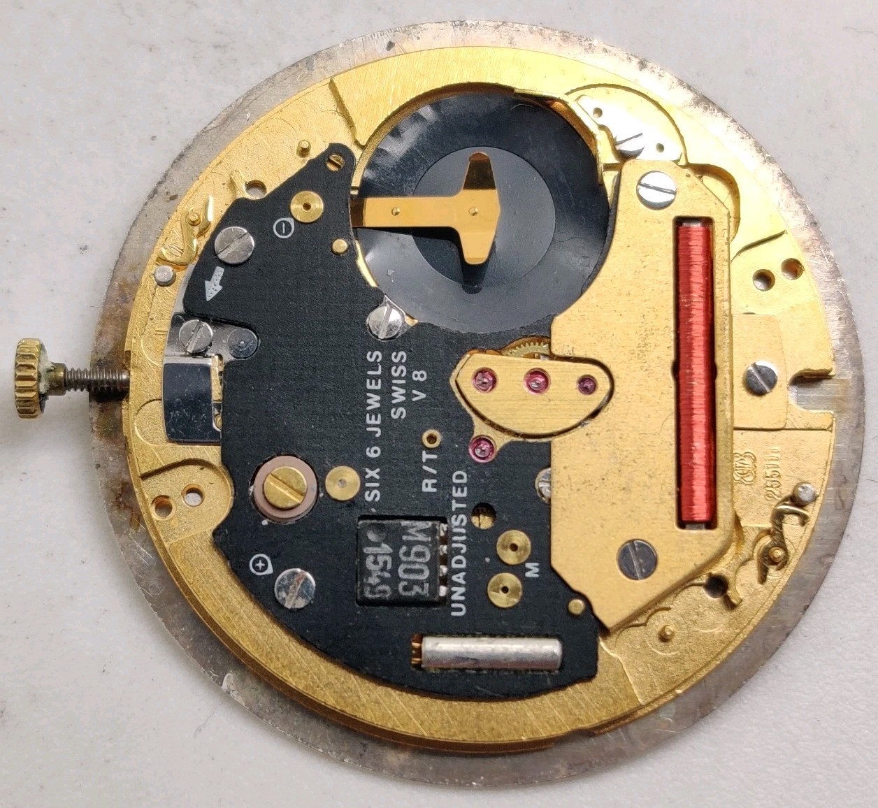 Movado ETA Cal. 255.111 Swiss quartz watch movement For Repair