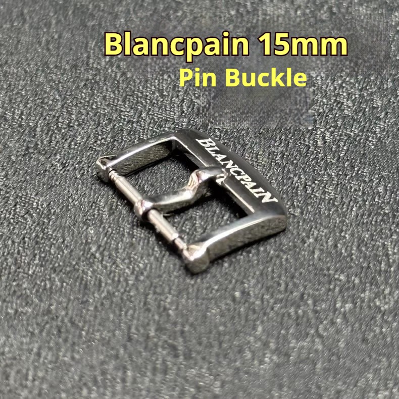 Blancpain Watch 15MM Steel Folding Clasp+Pin Buckle,Compatible with Moon Beauty