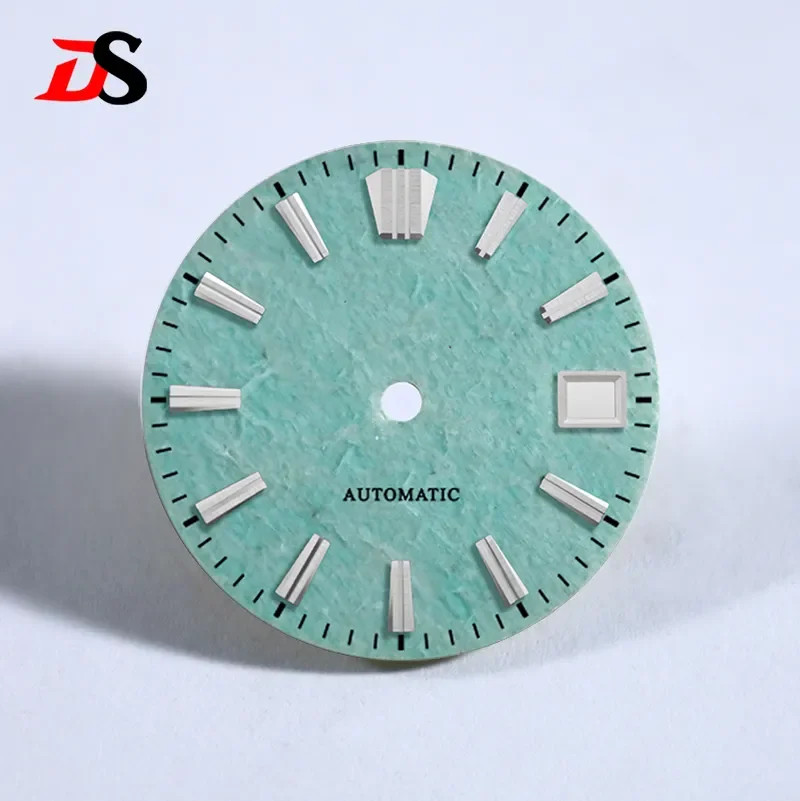 Tianhe Jade dial 28.5mm White Tick Mark NH38 Movement Stone No Date Blue Lume