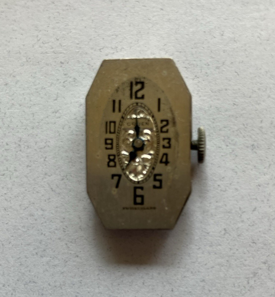 Vintage Art Deco Gruen Guild Co. Watch Movement 15 jewels 4 adjs. Parts Only