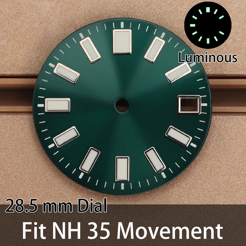 28.5mm 3C Luminous Date Watch Dial Modify 62MAS Mod For Seiko NH35 NH36 Movement
