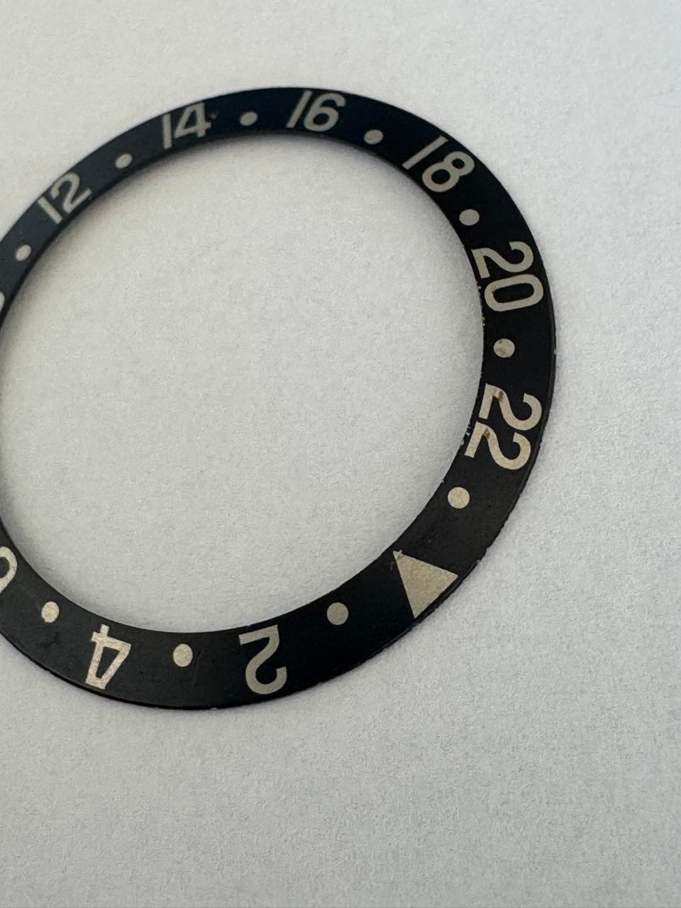 ROLEX GMT 1675/16750 ALL BLACK BEZEL INSERT 100% GENUINE #I601 BOX7