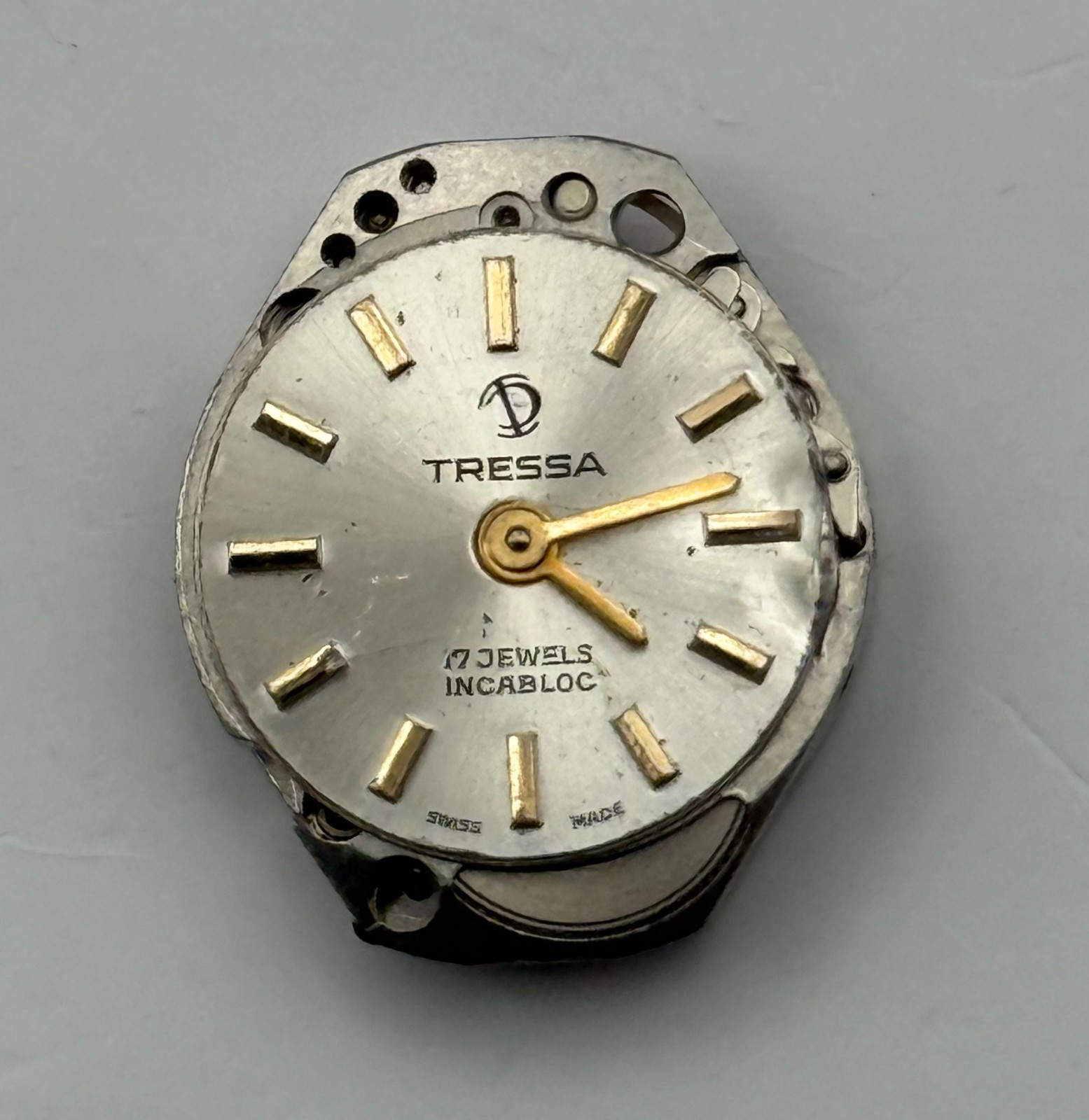 FHF 69-21 Watch Movement Tressa Swiss 17 Jewels Manual Wind Parts Repair 15.3mm
