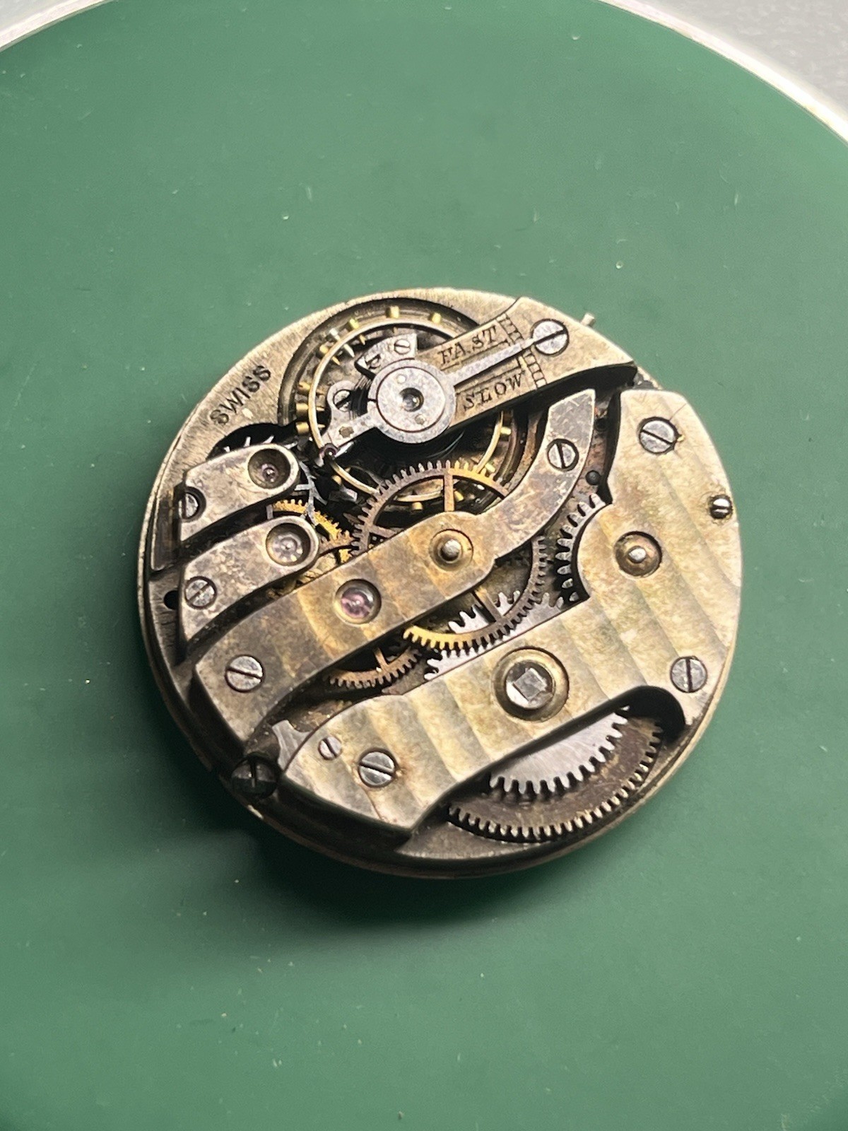 High Grade 26.8mm Smith Patterson Co. Pocket Watch Movement With A Press On Dial