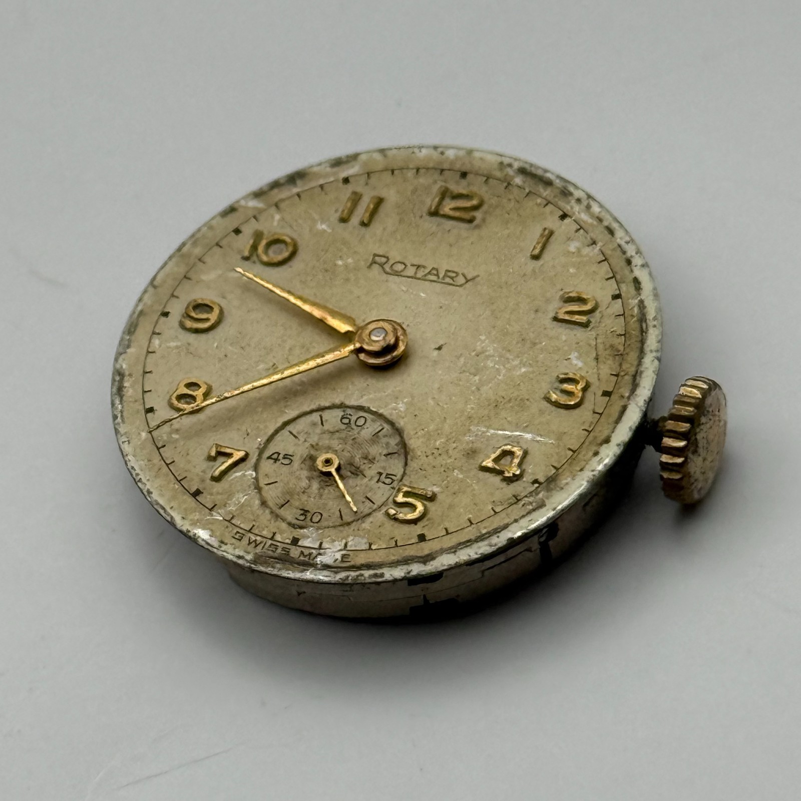Rotary 440 Watch Movement Swiss 15 Jewels Manual Wind Parts Repair 23.4mm