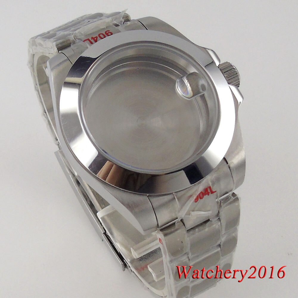 Stainless Steel Silver 39mm Sapphire Glass Watch Case Fit NH35 NH36 NH34 2824