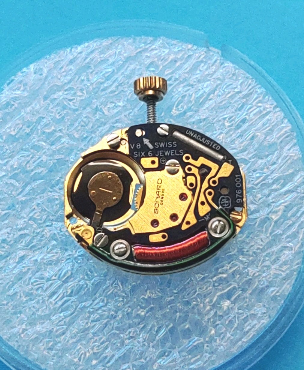 ETA 976.001 High Grade Bonard Geneve Movement.Sets,Runs,Keeps Time 24 Hrs. H=0